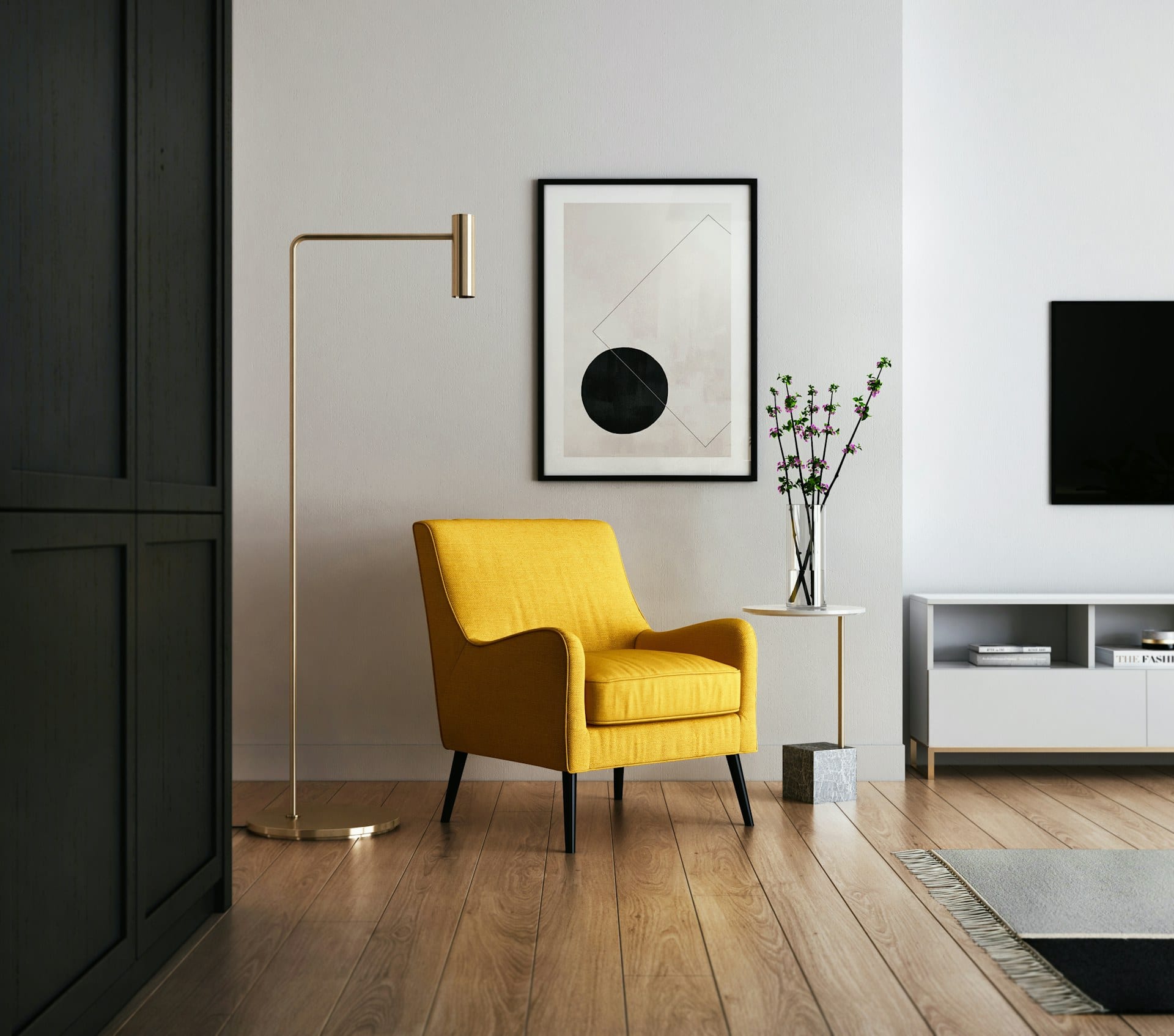 Stilvolles Wohnzimmer editorial fotografiert