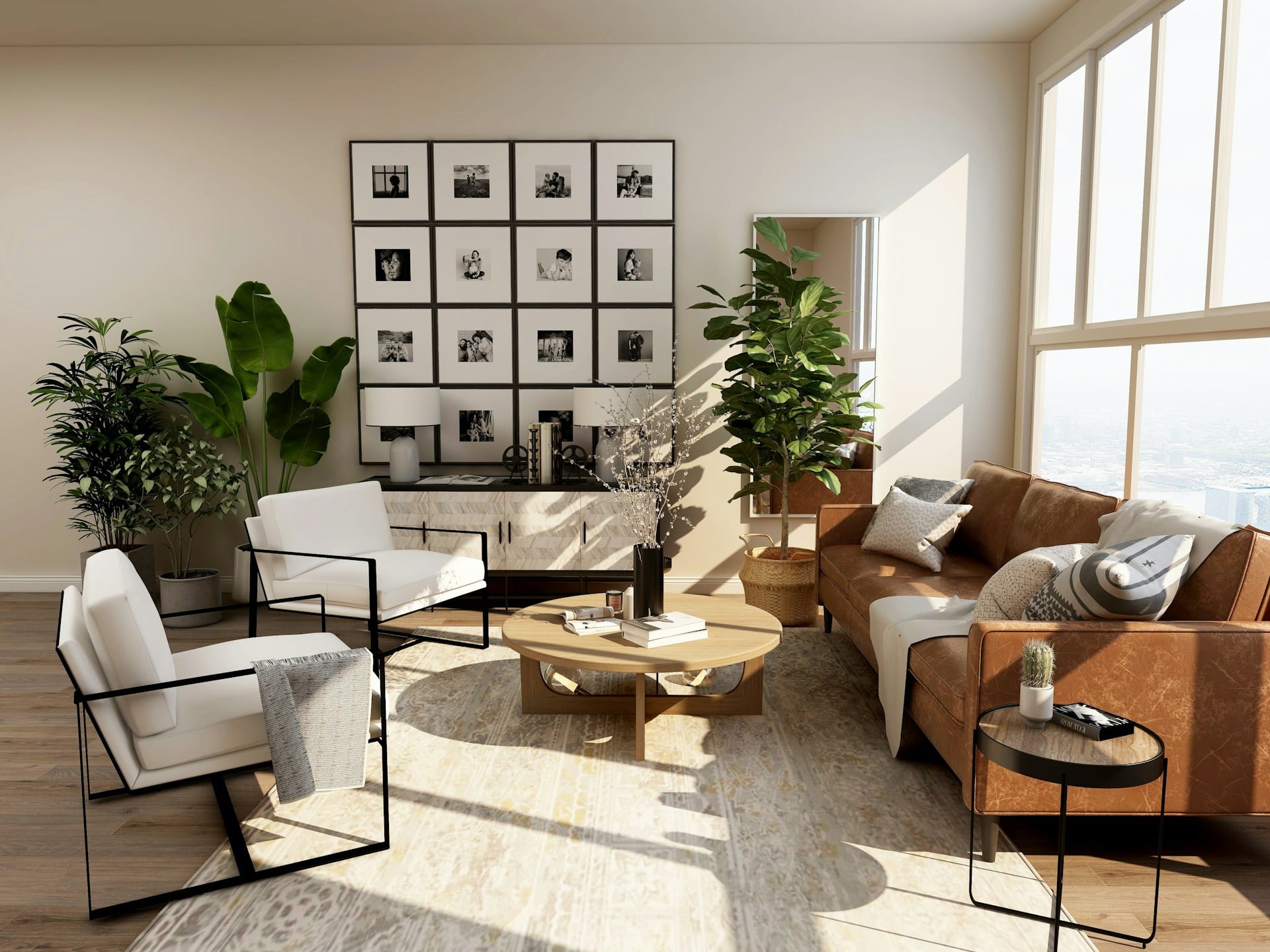 Wohnraum mit Designelementen